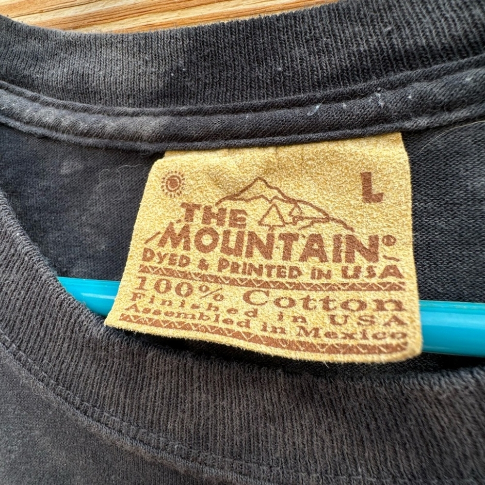 The Mountain Men's Vintage Gray Tie Dye Wolf Graphic Short Sleeve Tee Size Large - Picture 4 of 8